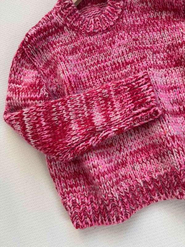 Miu Miu 25 Twisted Snowflake-colored Round-neck Sweater Pink Cashmere