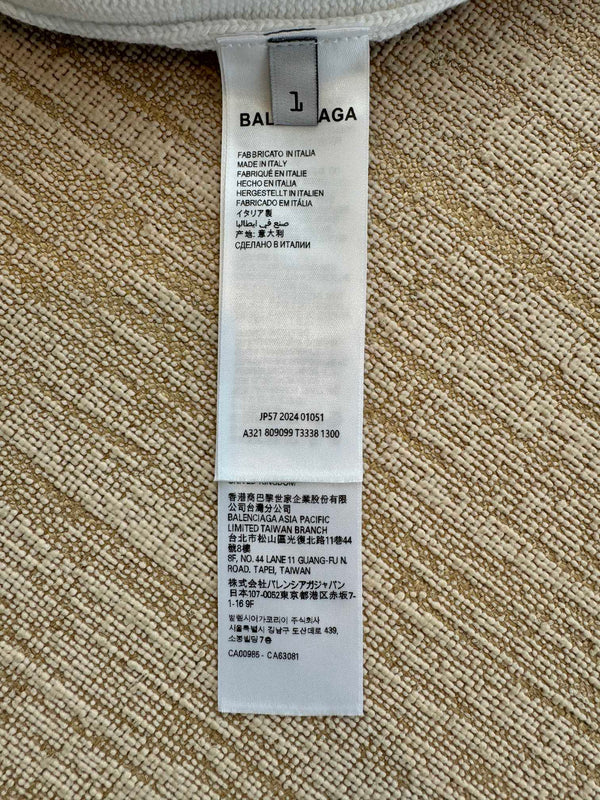 Balenciaga 25 Ripped knit sweater White Wool 0019