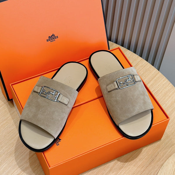 HM Men's Tenor Slide Light Brown Suede 547657