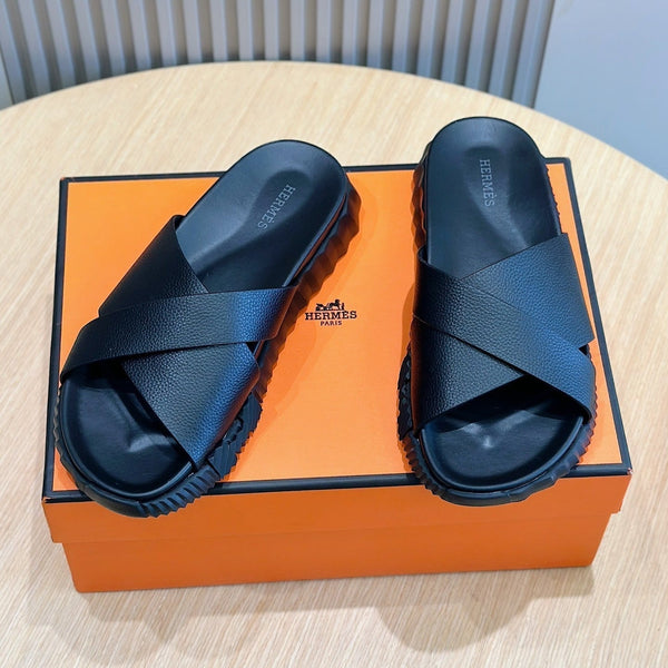 HM Men's Infra Slide Black Calfskin 547620