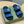 Sandali GG da uomo con motivo GG intrecciato in pelle scamosciata blu 599984