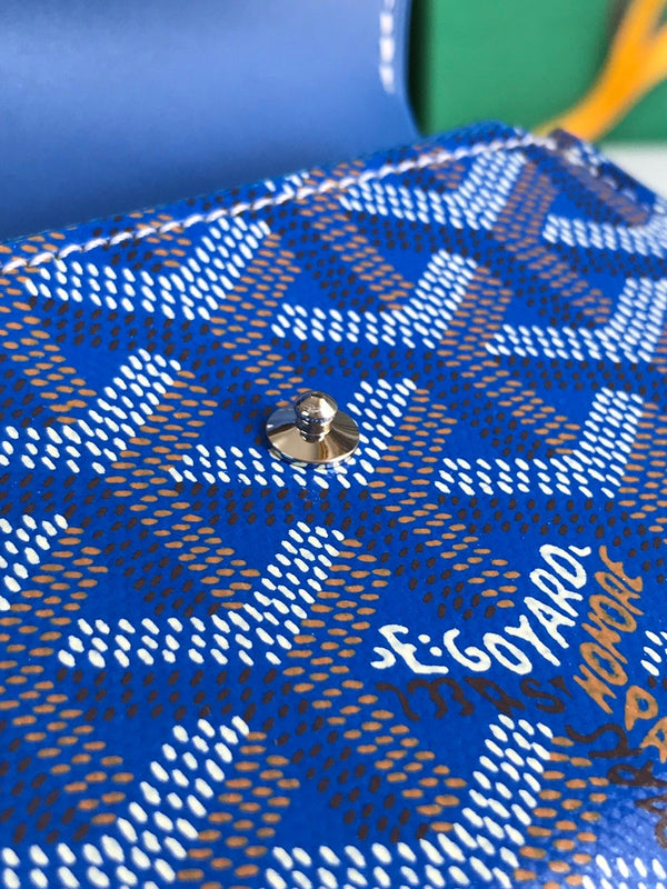 PORTAFOGLIO SAINT-GABRIEL 12 IN PELLE DI VITELLO BLU ZAFFIRO E TELA GOYARDINE