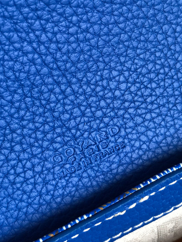 GRAND BLEU 16 IN TELA GOYARDINE BLU ZAFFIRO E PELLE DI AGNELLO