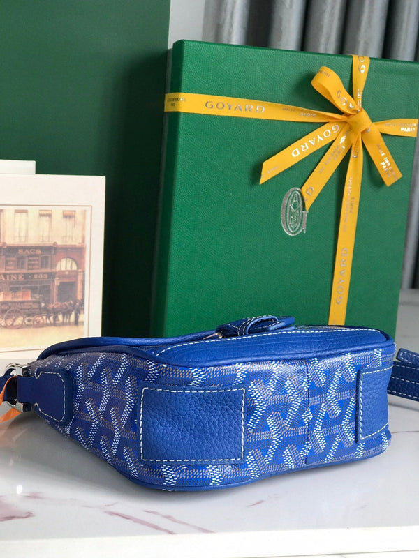 GRAND BLEU 16 IN TELA GOYARDINE BLU ZAFFIRO E PELLE DI AGNELLO