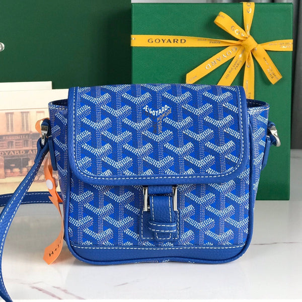 GRAND BLEU 16 IN TELA GOYARDINE BLU ZAFFIRO E PELLE DI AGNELLO