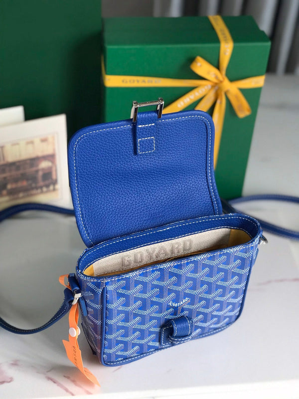 GRAND BLEU 16 IN TELA GOYARDINE BLU ZAFFIRO E PELLE DI AGNELLO