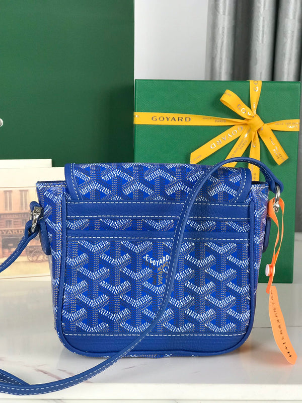 GRAND BLEU 16 IN TELA GOYARDINE BLU ZAFFIRO E PELLE DI AGNELLO