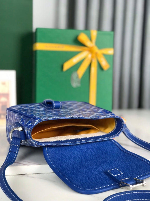 GRAND BLEU 16 IN TELA GOYARDINE BLU ZAFFIRO E PELLE DI AGNELLO