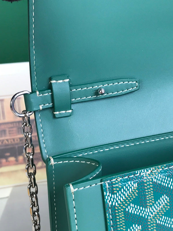 BORSA DUCHESSE MARIE-CAROLINE 25 IN TELA GOYARDINE VERDE E PELLE DI VITELLO LISCIA