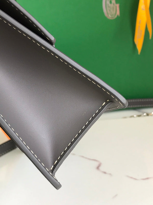 BORSA DUCHESSE MARIE-CAROLINE 25 IN TELA GOYARDINE GRIGIA E PELLE DI VITELLO LISCIA