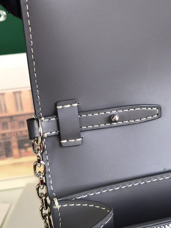 BORSA DUCHESSE MARIE-CAROLINE 25 IN TELA GOYARDINE GRIGIA E PELLE DI VITELLO LISCIA