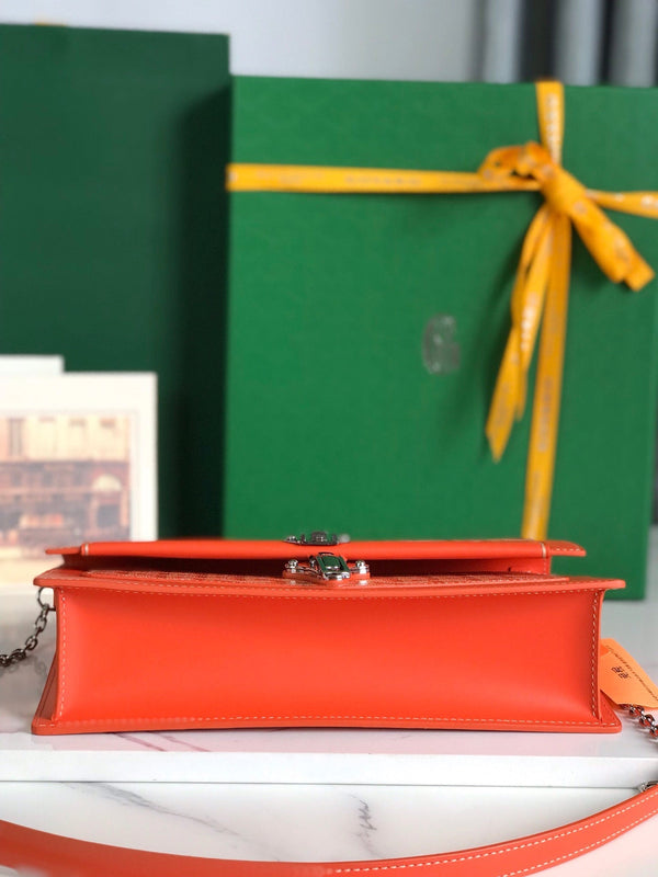 BORSA DUCHESSE MARIE-CAROLINE 25 IN TELA GOYARDINE ARANCIONE E PELLE DI VITELLO LISCIA