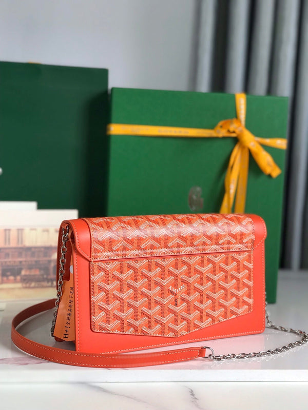BORSA DUCHESSE MARIE-CAROLINE 25 IN TELA GOYARDINE ARANCIONE E PELLE DI VITELLO LISCIA