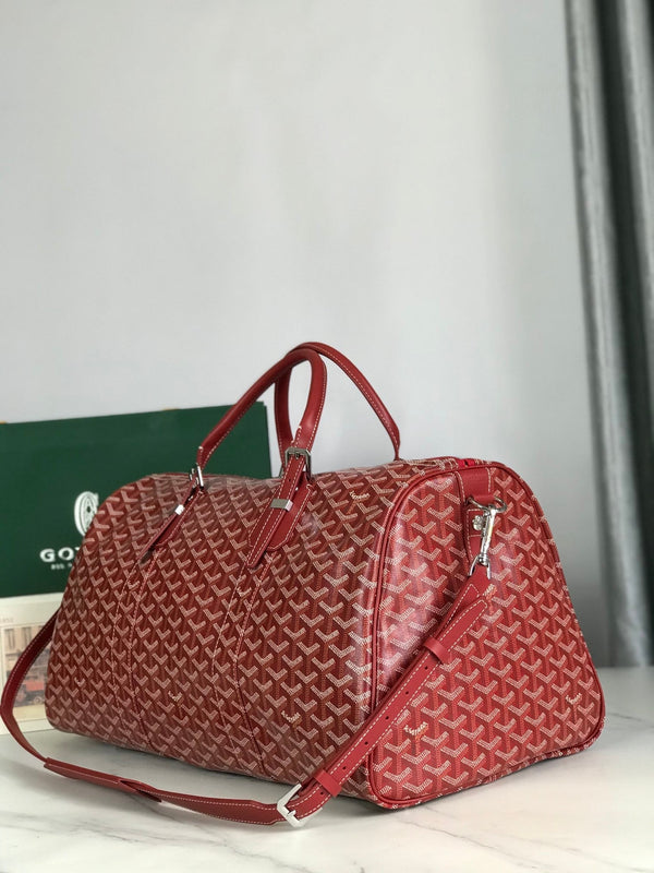 BORSA BOSTON 50 IN TELA GOYARDINE ROSSA E RIFINITURE IN PELLE DI VITELLO