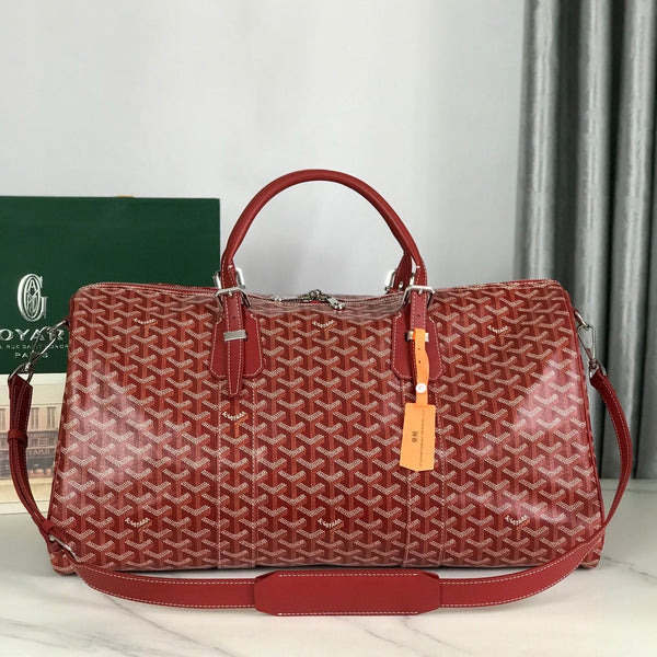 BORSA BOSTON 50 IN TELA GOYARDINE ROSSA E RIFINITURE IN PELLE DI VITELLO