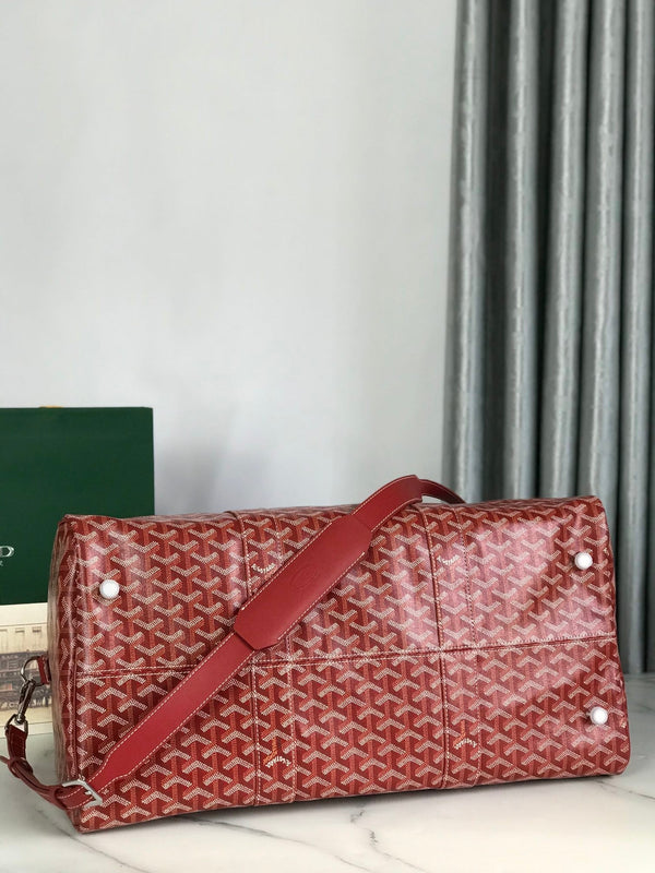 BORSA BOSTON 50 IN TELA GOYARDINE ROSSA E RIFINITURE IN PELLE DI VITELLO