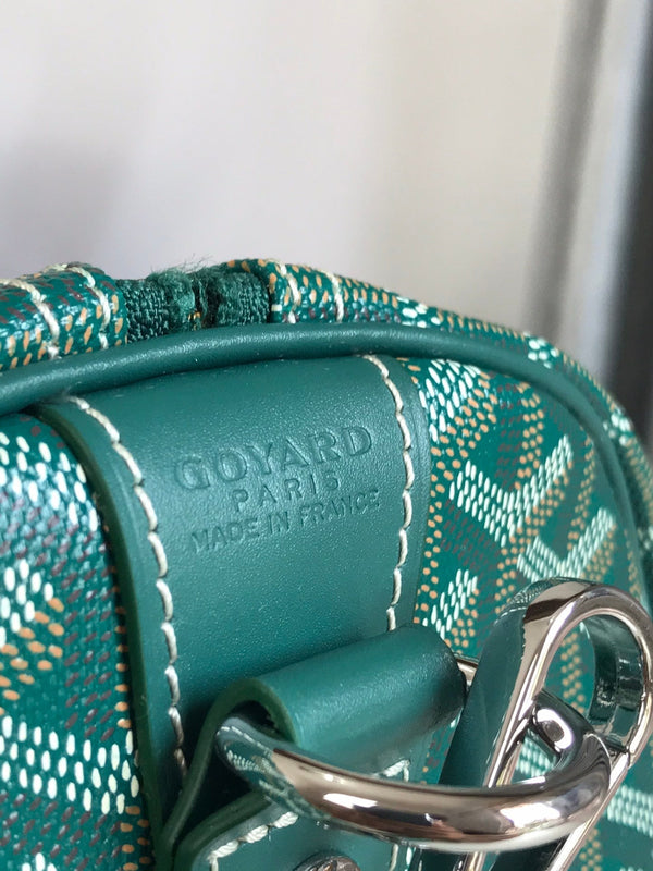 BORSA BOSTON 50 IN TELA GOYARDINE VERDE E RIFINITURE IN PELLE DI VITELLO