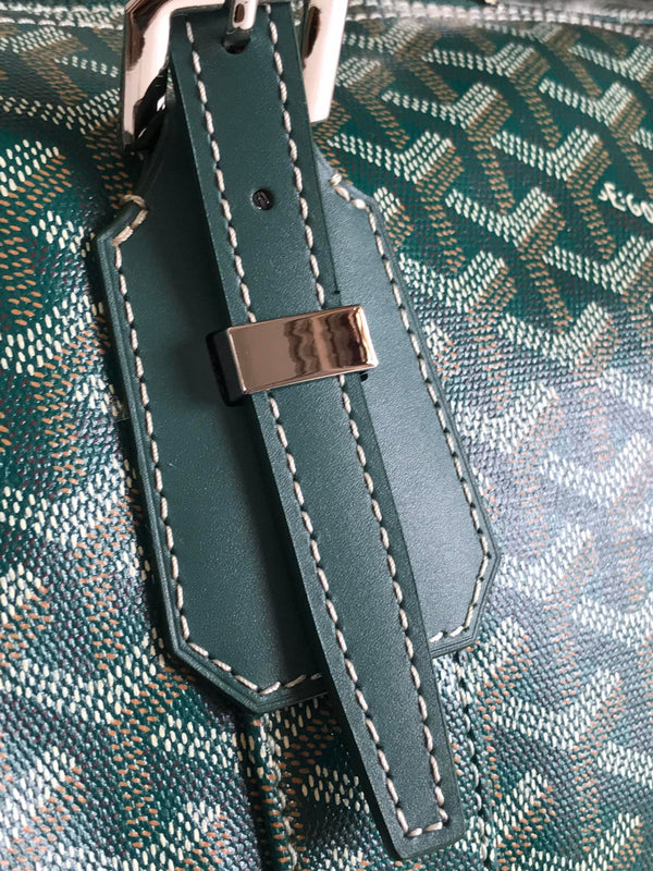 BORSA BOSTON 50 IN TELA GOYARDINE VERDE E RIFINITURE IN PELLE DI VITELLO