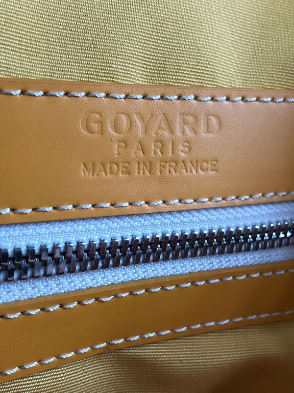 BORSA BOSTON 50 IN TELA GOYARDINE GIALLA E RIFINITURE IN PELLE DI VITELLO