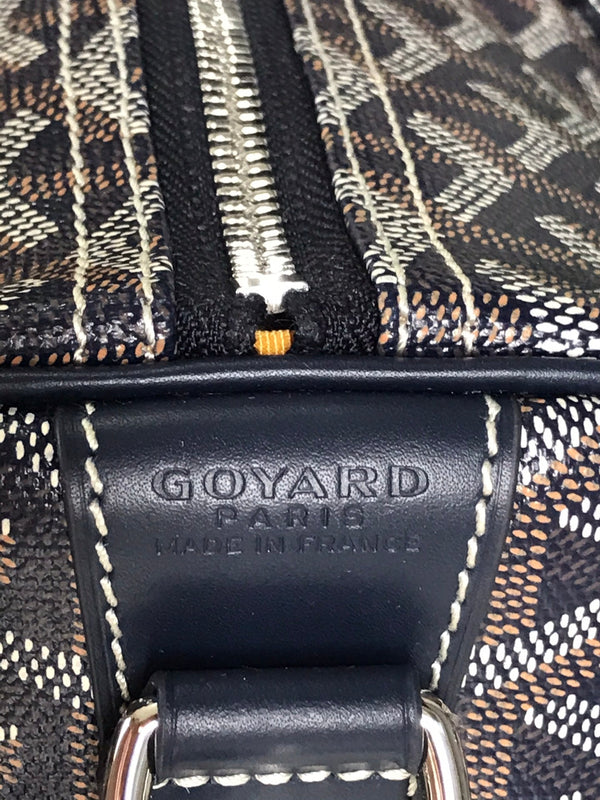 BORSA BOSTON 50 IN TELA GOYARDINE BLU NAVY E RIFINITURE IN PELLE DI VITELLO