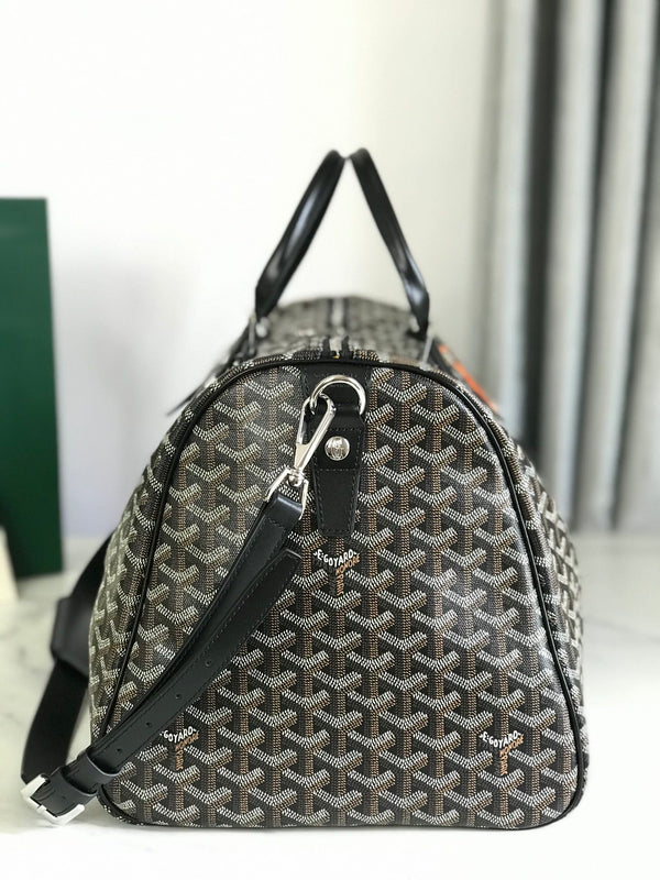 BORSA BOSTON 50 IN TELA GOYARDINE NERA E RIFINITURE IN PELLE DI VITELLO