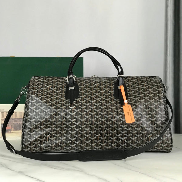 BORSA BOSTON 50 IN TELA GOYARDINE NERA E RIFINITURE IN PELLE DI VITELLO