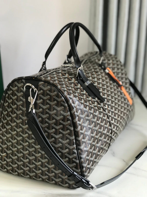 BORSA BOSTON 50 IN TELA GOYARDINE NERA E RIFINITURE IN PELLE DI VITELLO