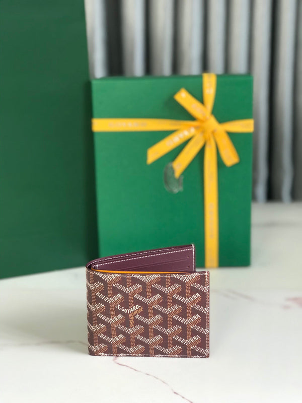 Portafoglio Goyard Victoire 11 cm Tela bordeaux e pelle di vitello
