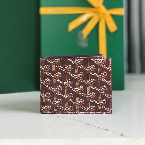 Portafoglio Goyard Victoire 11 cm Tela bordeaux e pelle di vitello