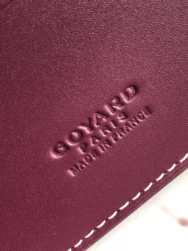 Portafoglio Goyard Victoire 11 cm Tela bordeaux e pelle di vitello