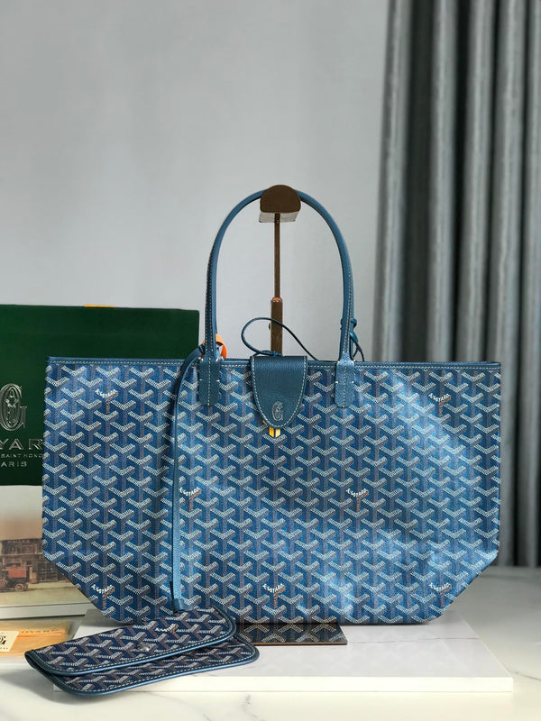 SAINT LOUIS PM 34 IN TELA GOYARDINE BLU NAVY E PELLE DI VITELLO