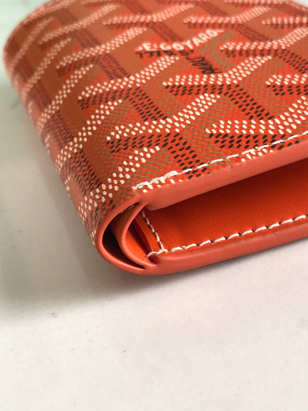 Goyard Saint-Pierre Card Wallet 11cm Orange Canvas
