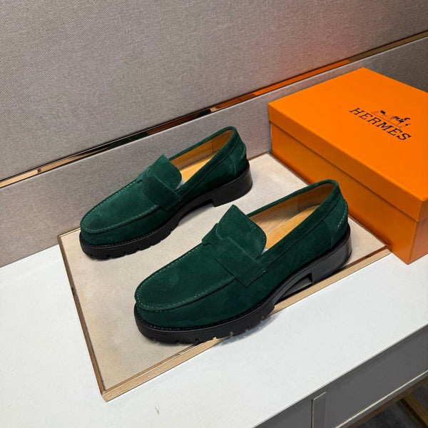 Mocassino da uomo HM 25 Klement in pelle scamosciata verde tenue 701602