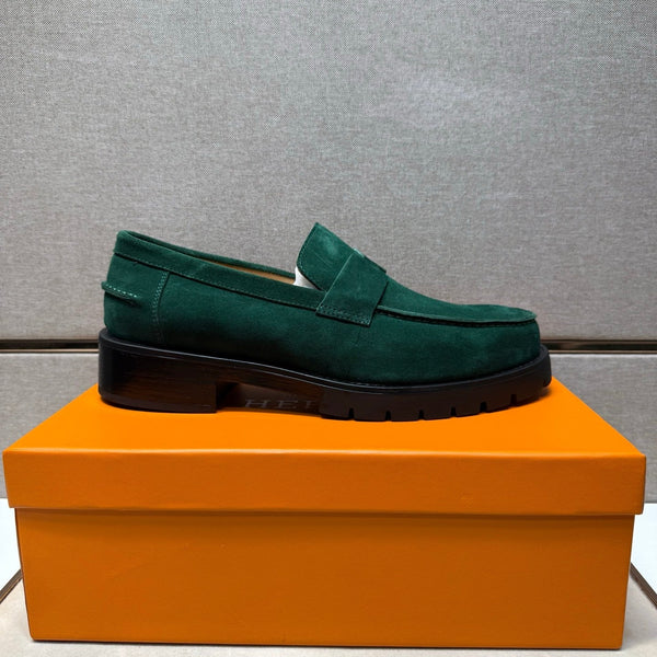 Mocassino da uomo HM 25 Klement in pelle scamosciata verde tenue 701602