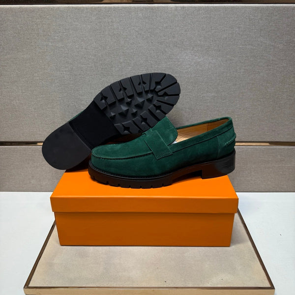 Mocassino da uomo HM 25 Klement in pelle scamosciata verde tenue 701602