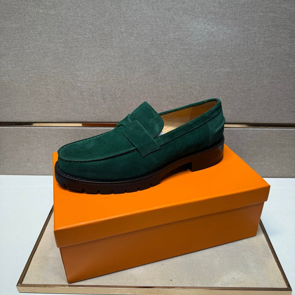 Mocassino da uomo HM 25 Klement in pelle scamosciata verde tenue 701602
