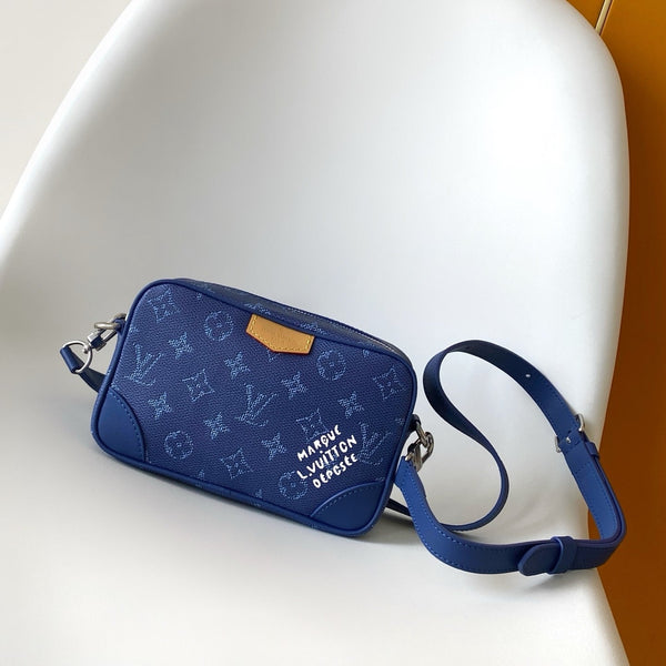 LV Trocadéro Wearable Wallet Dark Blue Monogram Heritage Coated Canvas