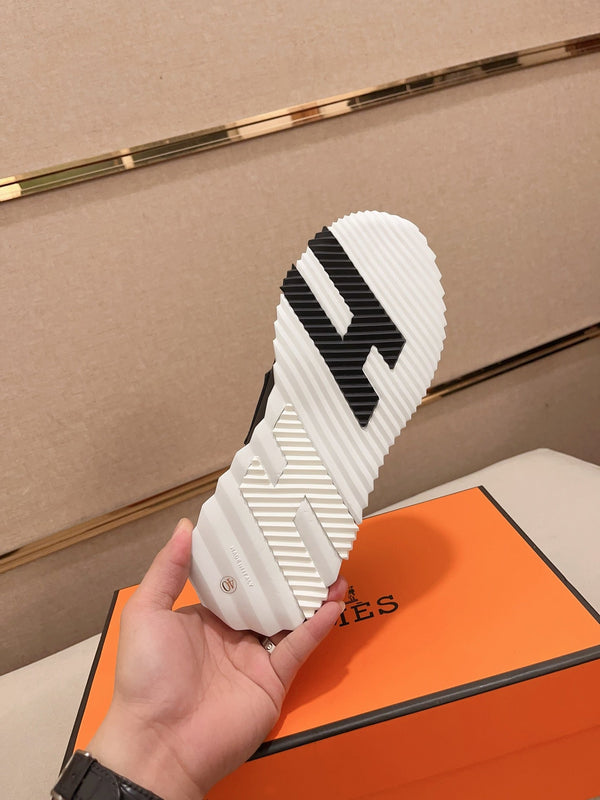 HM H SNEAKER BLACK CANVAS AND CALFSKIN