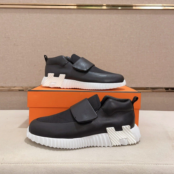 HM H SNEAKER BLACK CANVAS AND CALFSKIN