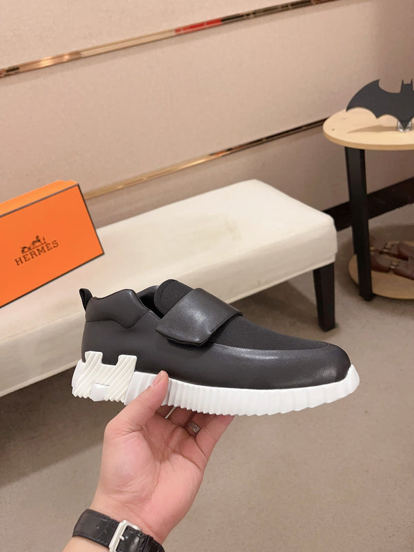 HM H SNEAKER BLACK CANVAS AND CALFSKIN