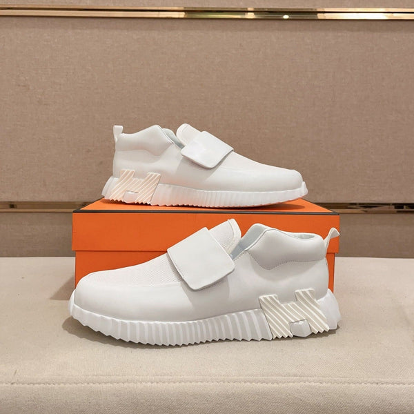 SNEAKER HM H IN TELA BIANCA E PELLE DI VITELLO