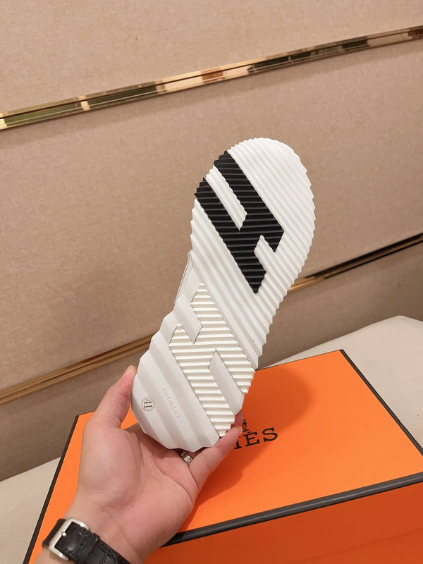 SNEAKER HM H IN TELA BIANCA E PELLE DI VITELLO