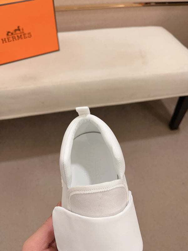 SNEAKER HM H IN TELA BIANCA E PELLE DI VITELLO