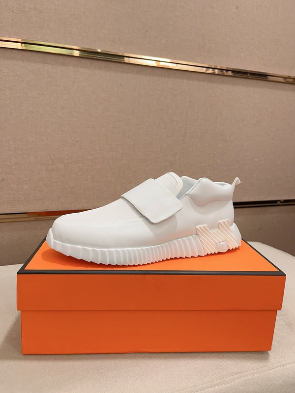 SNEAKER HM H IN TELA BIANCA E PELLE DI VITELLO