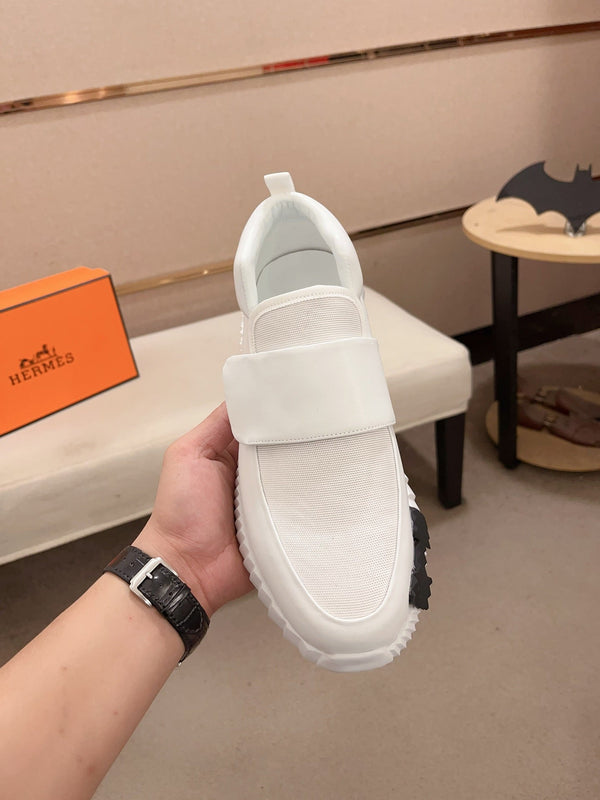 SNEAKER HM H IN TELA BIANCA E PELLE DI VITELLO