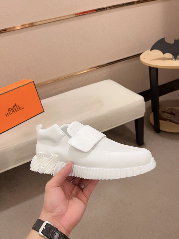 SNEAKER HM H IN TELA BIANCA E PELLE DI VITELLO