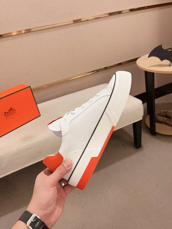 HM Men's Sneaker White Mix Orange Cowhide 564408