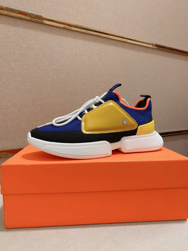 HM Men's Expert Sneaker Blue Yellow Flyknit With Leather