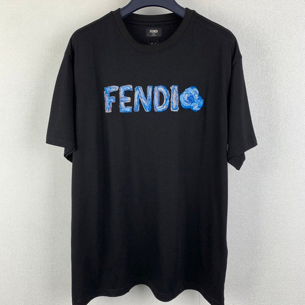 FF 2026 Men's Short-Sleeve T-Shirt Black Blue Cotton 735330
