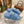 SANDALI CON ZEPPA CHLOÉ WOODY IN TELA BLU CERULEO CON SUOLA IN GOMMA